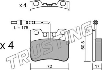 Trusting 062.0 - Тормозные колодки, дисковые, комплект autospares.lv