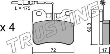 Trusting 062.1 - Тормозные колодки, дисковые, комплект autospares.lv