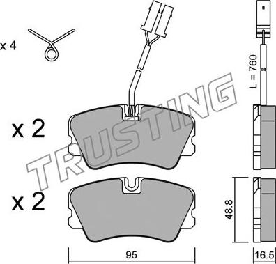 Trusting 067.0 - Тормозные колодки, дисковые, комплект autospares.lv