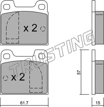 Trusting 009.0 - Тормозные колодки, дисковые, комплект autospares.lv