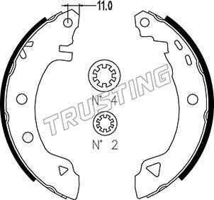 Trusting 004.008 - Комплект тормозных колодок, барабанные autospares.lv