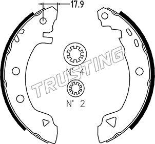 Trusting 004.007 - Комплект тормозных колодок, барабанные autospares.lv