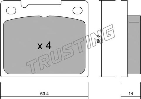 Trusting 004.0 - Тормозные колодки, дисковые, комплект autospares.lv