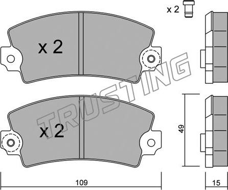 Trusting 005.0 - Тормозные колодки, дисковые, комплект autospares.lv