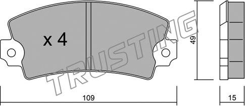 Trusting 005.2 - Тормозные колодки, дисковые, комплект autospares.lv