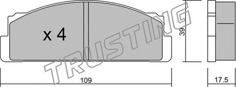 Trusting 001.0 - Тормозные колодки, дисковые, комплект autospares.lv