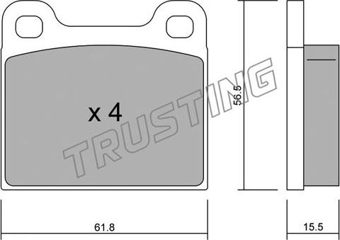 Trusting 003.4 - Тормозные колодки, дисковые, комплект autospares.lv
