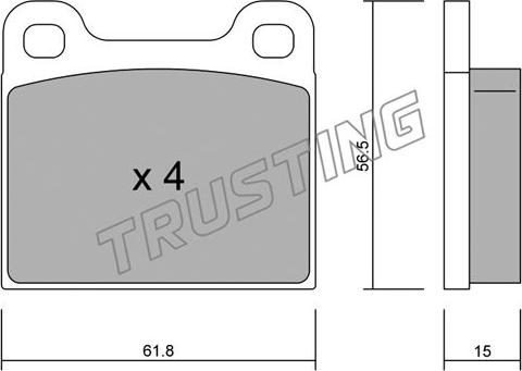 Trusting 003.0 - Тормозные колодки, дисковые, комплект autospares.lv