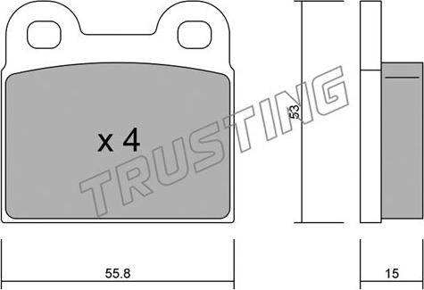 Trusting 002.1 - Тормозные колодки, дисковые, комплект autospares.lv