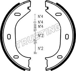 Trusting 019.021K - Комплект тормозов, ручник, парковка autospares.lv