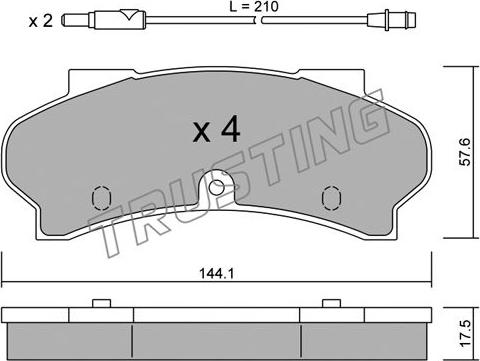 Trusting 019.1 - Тормозные колодки, дисковые, комплект autospares.lv