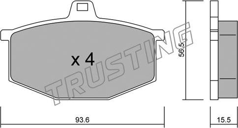 Trusting 014.0 - Тормозные колодки, дисковые, комплект autospares.lv