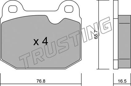 Trusting 015.1 - Тормозные колодки, дисковые, комплект autospares.lv