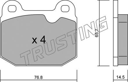 Trusting 015.3 - Тормозные колодки, дисковые, комплект autospares.lv