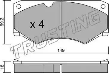 Trusting 016.4 - Тормозные колодки, дисковые, комплект autospares.lv