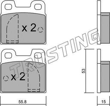 Trusting 010.0 - Тормозные колодки, дисковые, комплект autospares.lv