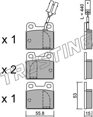 Trusting 010.1 - Тормозные колодки, дисковые, комплект autospares.lv