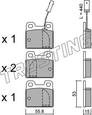 Trusting 010.2 - Тормозные колодки, дисковые, комплект autospares.lv