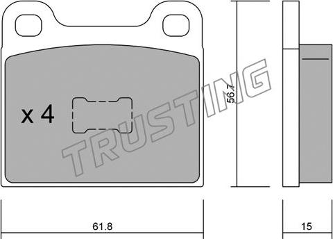 Trusting 011.0 - Тормозные колодки, дисковые, комплект autospares.lv