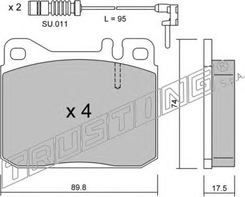 Trusting 0131W - Тормозные колодки, дисковые, комплект autospares.lv