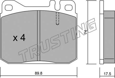 Trusting 013.1 - Тормозные колодки, дисковые, комплект autospares.lv