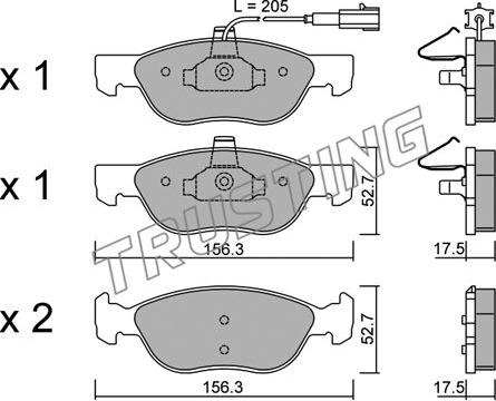 Trusting 084.0 - Тормозные колодки, дисковые, комплект autospares.lv