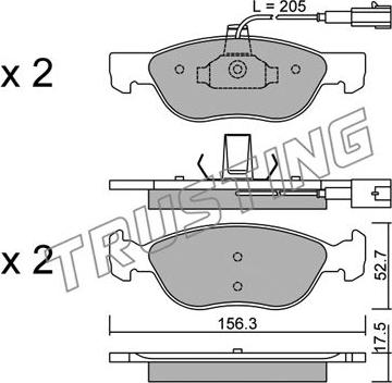 Trusting 084.1 - Тормозные колодки, дисковые, комплект autospares.lv