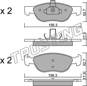 Trusting 084.2 - Тормозные колодки, дисковые, комплект autospares.lv