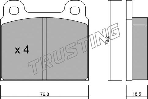 Trusting 080.0 - Тормозные колодки, дисковые, комплект autospares.lv