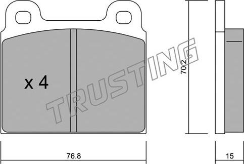 Trusting 080.1 - Тормозные колодки, дисковые, комплект autospares.lv