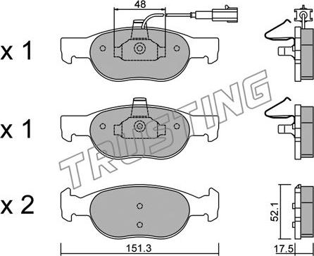 Trusting 081.0 - Тормозные колодки, дисковые, комплект autospares.lv