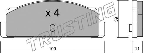 Trusting 088.0 - Тормозные колодки, дисковые, комплект autospares.lv