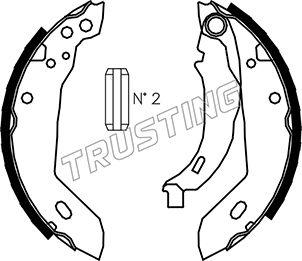 Trusting 088.212 - Комплект тормозных колодок, барабанные autospares.lv