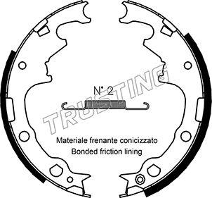 Trusting 088.221 - Комплект тормозных колодок, барабанные autospares.lv