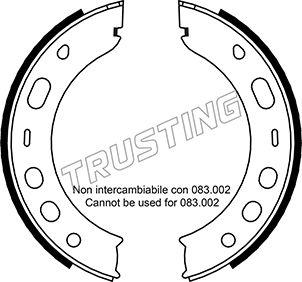 Trusting 083.001 - Комплект тормозов, ручник, парковка autospares.lv