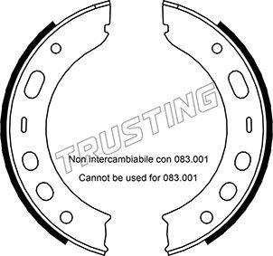 Trusting 083.002 - Комплект тормозов, ручник, парковка autospares.lv