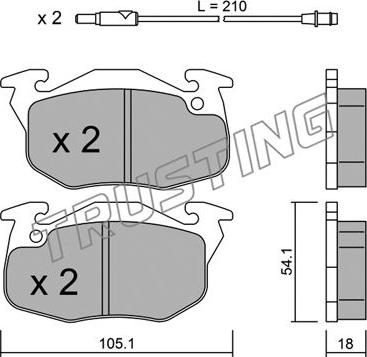 Trusting 039.0 - Тормозные колодки, дисковые, комплект autospares.lv