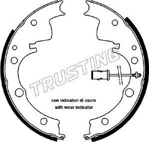 Trusting 034.088 - Комплект тормозных колодок, барабанные autospares.lv