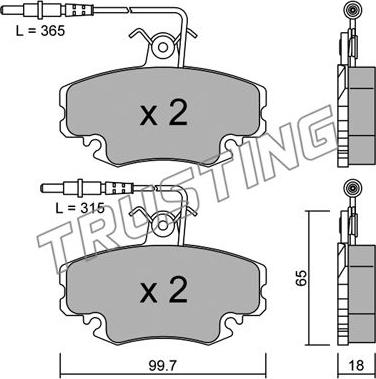 Trusting 034.1 - Тормозные колодки, дисковые, комплект autospares.lv