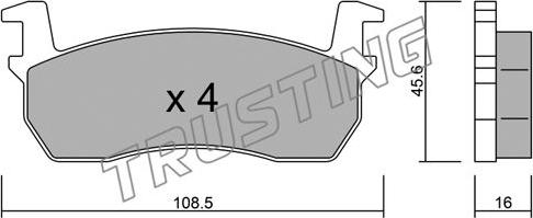 Trusting 036.0 - Тормозные колодки, дисковые, комплект autospares.lv