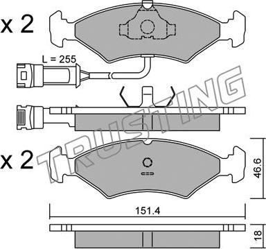 Trusting 031.1 - Тормозные колодки, дисковые, комплект autospares.lv