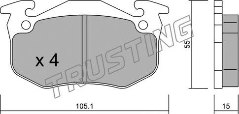 Trusting 038.5 - Тормозные колодки, дисковые, комплект autospares.lv