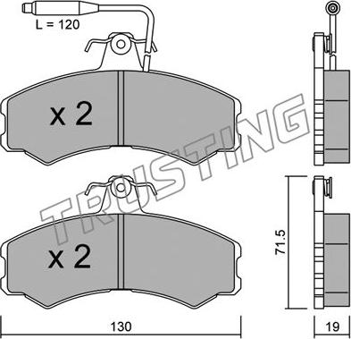 Trusting 033.0 - Тормозные колодки, дисковые, комплект autospares.lv