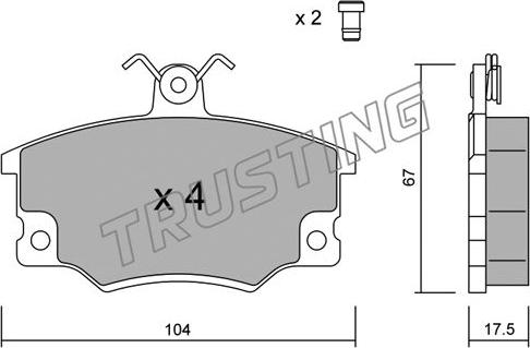 Trusting 032.1 - Тормозные колодки, дисковые, комплект autospares.lv