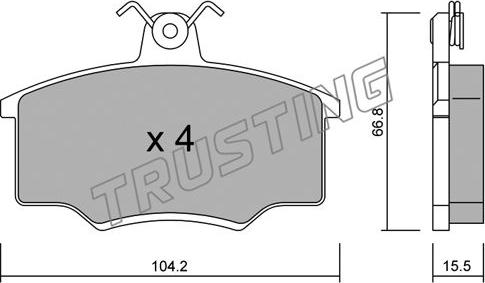 Trusting 026.1 - Тормозные колодки, дисковые, комплект autospares.lv