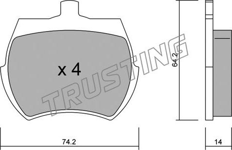 Trusting 021.0 - Тормозные колодки, дисковые, комплект autospares.lv