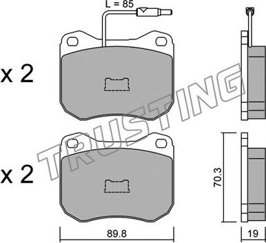 Trusting 023.0 - Тормозные колодки, дисковые, комплект autospares.lv