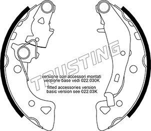 Trusting 022.034Y - Комплект тормозных колодок, барабанные autospares.lv