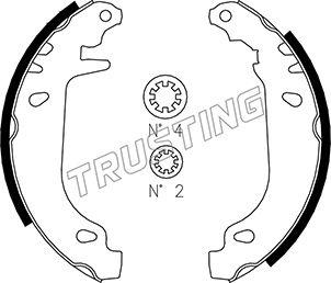 Trusting 022.032 - Комплект тормозных колодок, барабанные autospares.lv