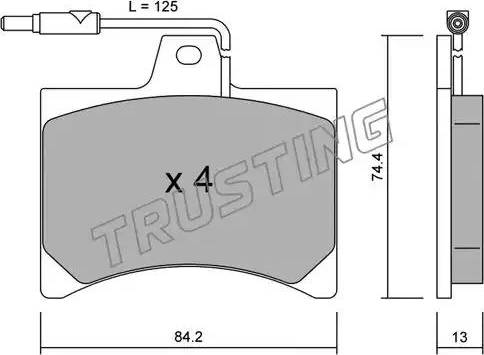 Trusting 027.0 - Тормозные колодки, дисковые, комплект autospares.lv